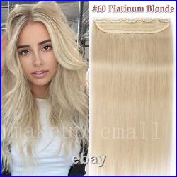 100% Real Human Hair Extensions Clip In One Piece Weft Thick 5Clips Hairpiece UK