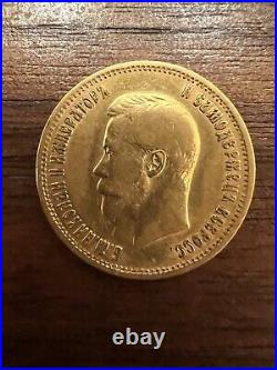 1899 10 Russian Empire Gold Coin 10 Rouble Rubles Tsar Nicolas II Imperial Coin