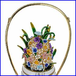 1901 Basket of Flowers Royal Imperial Metal EasterEgg