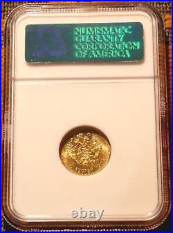 1903 Ngc Ms67 5 Roubles Russian Tzar Antique Gold Coin Imperial Antique Russia