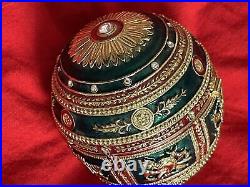 1912 Imperial Napoleonic Egg By Faberge Replica Jeweled Green withPortrait Frames