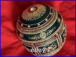 1912 Imperial Napoleonic Egg By Faberge Replica Jeweled Green withPortrait Frames