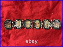 1912 Imperial Napoleonic Egg By Faberge Replica Jeweled Green withPortrait Frames