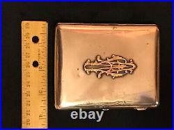 1913 Large Russian Gold Monogram Silver 84 Cigarette Case Imperial Antiques Box
