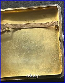 1923 Antique Russian Imperial Silver / Gold Monogram Cigarette Case Box