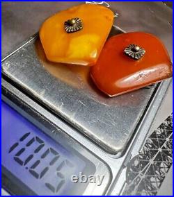 1950`s HUGE USSR SOVIET Cufflinks 100% natural honey royal yellow amber Baltic
