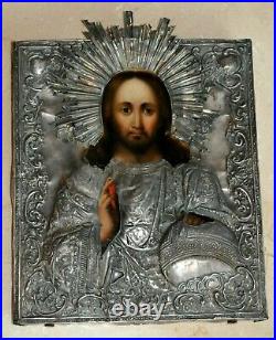 19c RUSSIAN IMPERIAL ICON JESUS CHRIST GOD 84 SILVER ROYAL GOLD ORTHODOX CHURCH