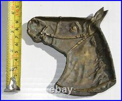19c RUSSIAN ROYAL IMPERIAL ASHTRAY BRONZE HORSE GOLD STATUE SILVER FIGURE