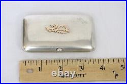 19th Century Art Nouveau Imperial Russian Silver & 14K Gold Cigarette Case