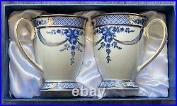2-pc Russian Imperial Porcelain 22k Gold Cups Empress Coffee Tea Set Hand Paint