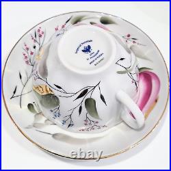 22K Gold Pink Tulips Tea Set 6/20 Imperial Lomonosov Porcelain