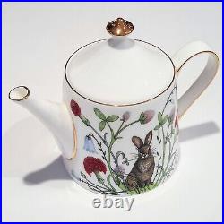 22K Gold Tea pot Alica's Garden Russian Imperial Lomonosov porcelain
