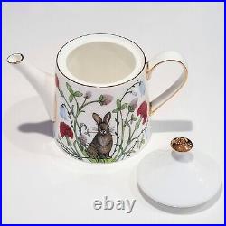 22K Gold Tea pot Alica's Garden Russian Imperial Lomonosov porcelain
