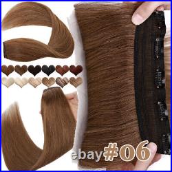 3/4 Full Head Extensions Clip in One Piece 100% Human Hair Remy Thick HAIRPIECE