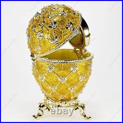 3'' Easter Enameled Imperial Coronation Egg W Clock Russian Faberge Traditions