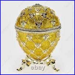 3'' Easter Enameled Imperial Coronation Egg W Clock Russian Faberge Traditions