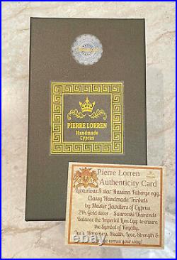 5 Imperial Russian Faberge egg Swarvoski Handset 24k Gold Purple gift for women