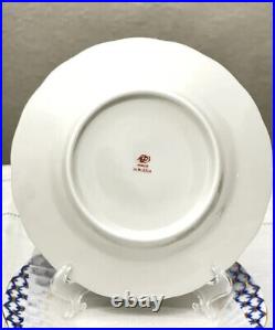 6 Russian Imperial Lomonosov Porcelain 22K Gold Cobalt Net Dessert Dish Plate 7