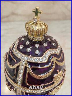 Amethyst Egg Faberge Egg Ornament Fabergé Handpainted egg Swarovski 24k Gold