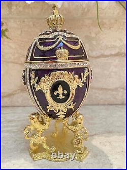 Amethyst Egg Faberge Egg Ornament Fabergé Handpainted egg Swarovski 24k Gold