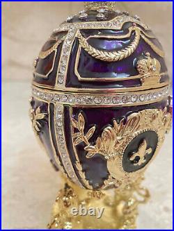 Amethyst Egg Faberge Egg Ornament Fabergé Handpainted egg Swarovski 24k Gold