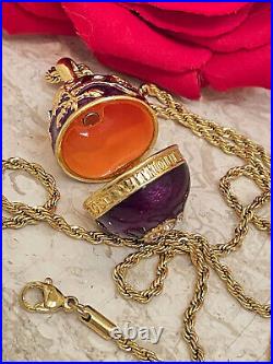 Amethyst Faberge Eggs Imperial Royal Russian Necklace for woman Faberge Necklace
