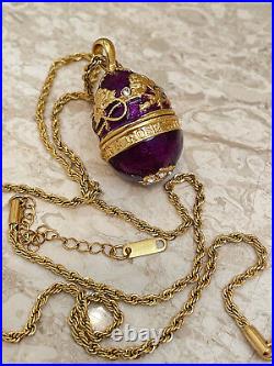 Amethyst Faberge Eggs Imperial Royal Russian Necklace for woman Faberge Necklace