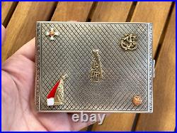 Ant. Imperial Faberge Alexander III Solid Silver 84. ? Gold Cigarette Box