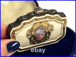 Ant. Imperial Rus Era Faberge 18k Gold Enamel Elizabeth I of Russia Gift Wallet
