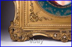 Antique 20th original Austria Royal Vienna Porcelain Plate in gilded frame