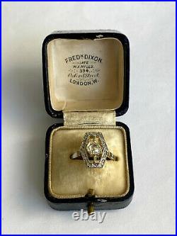 Antique Amazing Imperial Russian Faberge Diamond Ring 14k 56 Gold Author's
