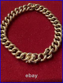 Antique Circa 1890 Imperial Russian 14k Gold Curb Link Bracelet 7.5 10.2gr