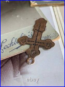 Antique Cross Gold 56 14 K Imperial Russia Orthodox Jesus