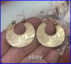 Antique Earrings Large Tsar Empire 56 Royal 14K Rose Gold Sudarushka Gypsy A589