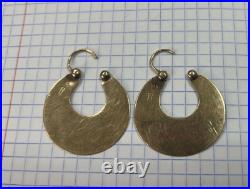 Antique Earrings Large Tsar Empire 56 Royal 14K Rose Gold Sudarushka Gypsy A589