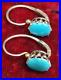 Antique Earrings Miniature Turquoise Tsar Royal Empire Hallmark 56 14K Gold A962