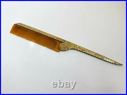 Antique Folding Comb Imperial Russian Faberge 14k Solid Gold Hand engraved