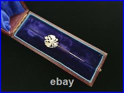 Antique Imperial Eagle 56 Gold Russian Stick Pin Brooch FABERGE Era Tsar Russia