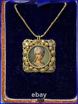 Antique Imperial Faberge A. H. 18k 72 Gold Diamond Necklace Gift Pendant