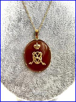 Antique Imperial Faberge Maria Feodorovna 18k 72 Gold Necklace Pendant M. Perhin