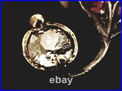 Antique Imperial Gold Silver Victorian Romanov Brooch Stick Pin Tsarist Jewelry