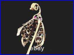 Antique Imperial Gold Silver Victorian Romanov Brooch Stick Pin Tsarist Jewelry