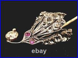 Antique Imperial Gold Silver Victorian Romanov Brooch Stick Pin Tsarist Jewelry