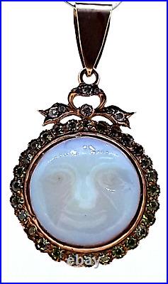 Antique Imperial Henrik. Wigstrom. Gold, Moonstone, Diamonds Pendant