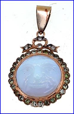 Antique Imperial Henrik. Wigstrom. Gold, Moonstone, Diamonds Pendant