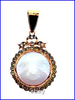 Antique Imperial Henrik. Wigstrom. Gold, Moonstone, Diamonds Pendant