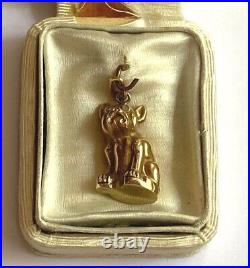 Antique Imperial Rus Faberge Dog Sculpture 14k 56 solid Gold Diamonds I. P