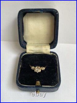Antique Imperial Rus era Faberge 14k 56 AT Red Gold Diamond Ring Author`s Exl