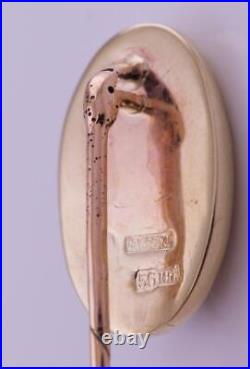Antique Imperial Russ Tsar's Era Faberge Lapel Pin 14k Gold Enamel-Officer Award