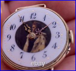 Antique Imperial Russian 14k Gold Diamonds Wristwatch for Grand Duchess Olga